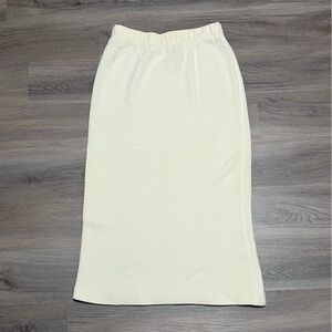 St John Evening 6 Maxi Skirt Cream Santana Knit Solid Stretch Long USA Made